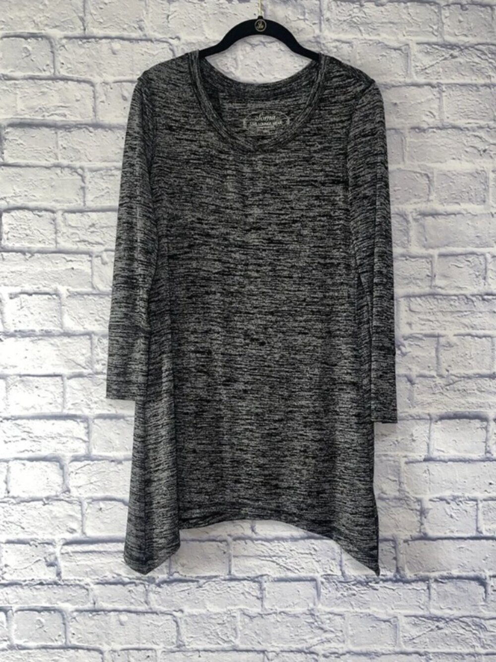 SOMA Small Long Sleeve Shirt Top Gray Cozy Loungewear tunic